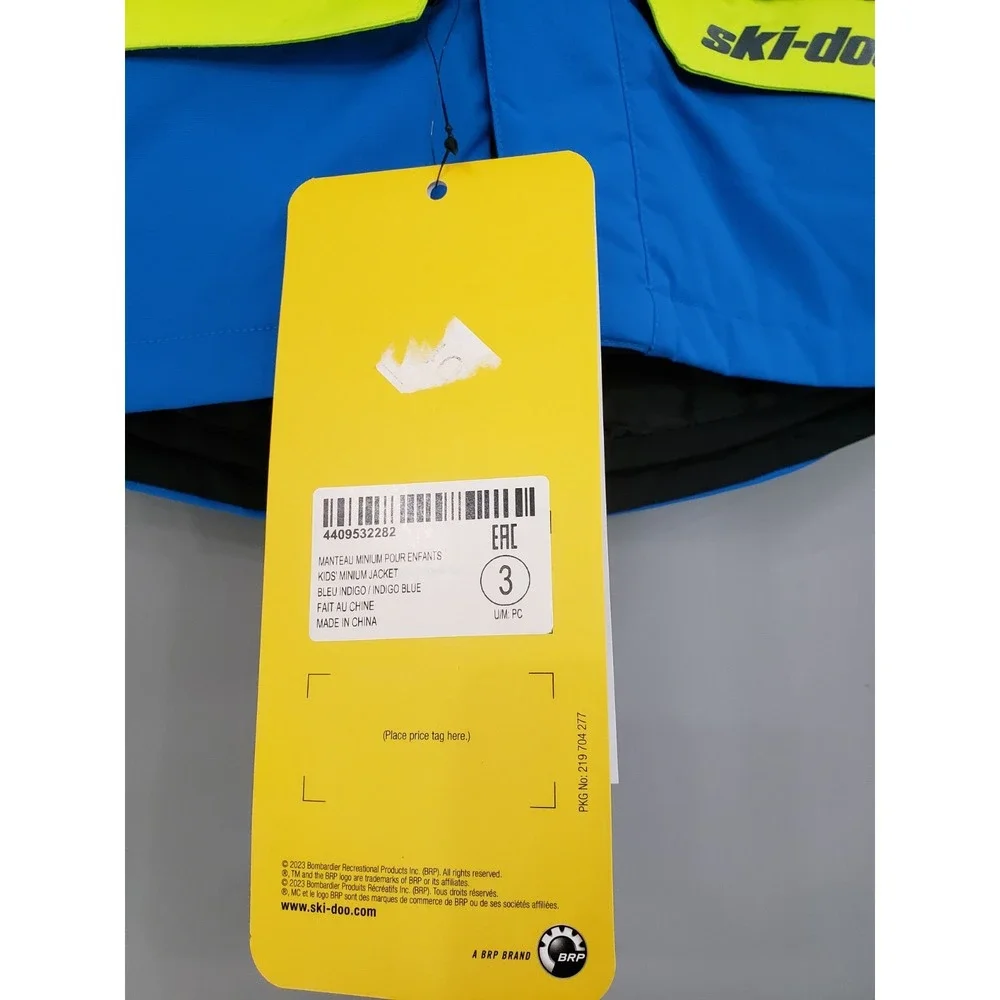 NEW‎ Ski-Doo Toddler Kids 3 Minium Jacket Blue Vintage Logo Winter Insulated Ski